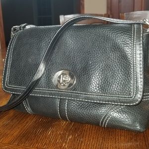 Black Leather Coach Messenger bag/purse